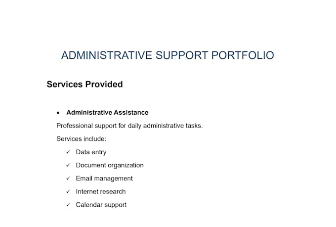 iwill be your professional virtual administrative assistant
